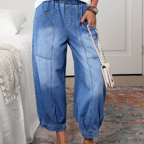 Blue Casual Women's Minimalist Denim Jeans - Picture 2 of 6